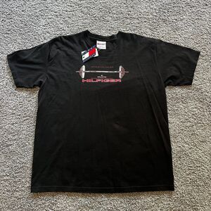 NEW Vintage Y2K Tommy Hilfiger Athletic Gear Barbell T Shirt Black Mens Sz L